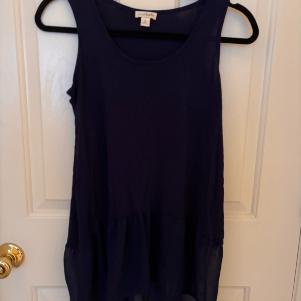 Charming Charlie Sleeveless Navy Tunic Top